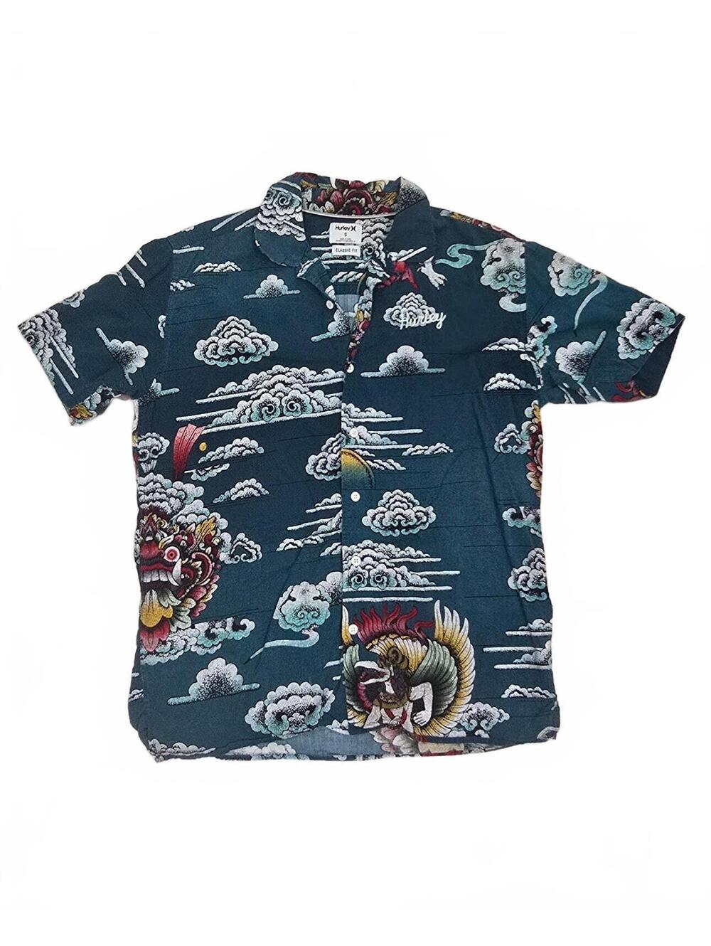 Hurley Classic Fit Short Sleeve Shirt with Asian Inspired Print